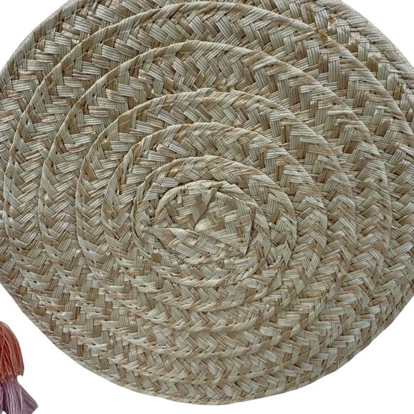 Carter's Girls Kids Woven Straw Round Wicker Crossbody Bag - Picture 2 of 5